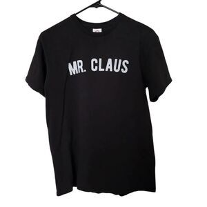 Delta Proweight Black Graphic Mr. Claus T-Shirt Size Medium